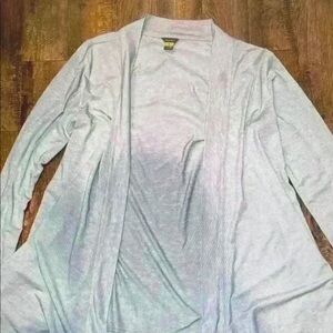 Eddie Bauer Light Gray Open Front Draped Cardigan